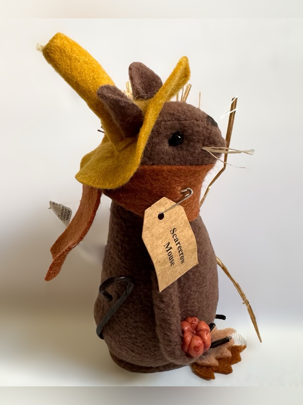 Hearthside Collection Primitive Scarecrow Mouse Plush Harvest Fall Shelf Sitter